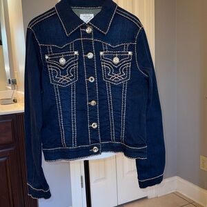 Denim jacket Large with rhinestones